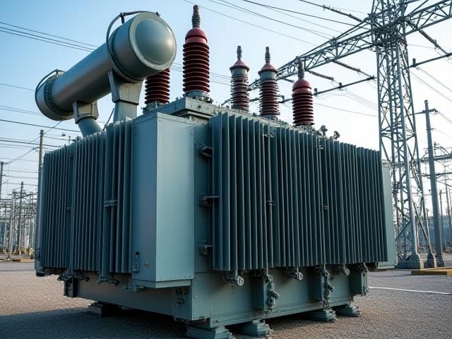 Heavy transformer on industrial site