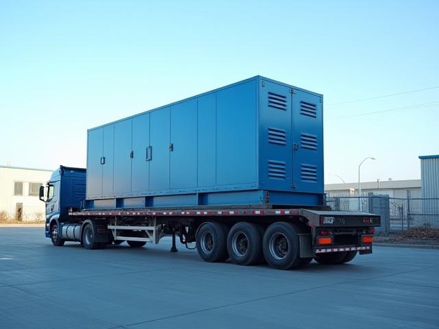 Oversized electrical equipment being transported for data center construction
