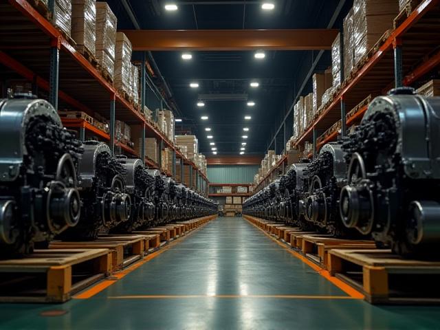 Automotive replacement parts staged for distribution